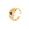 Gold-Plated Titanium Steel Open Ring with Retro Geometric Design