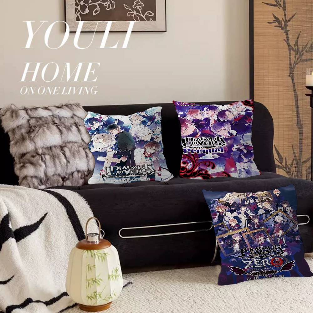 Anime D-Diabolik Lovers Movie Personalized Picture Text Home Decorative Pillows Household Gifts 45x45cm