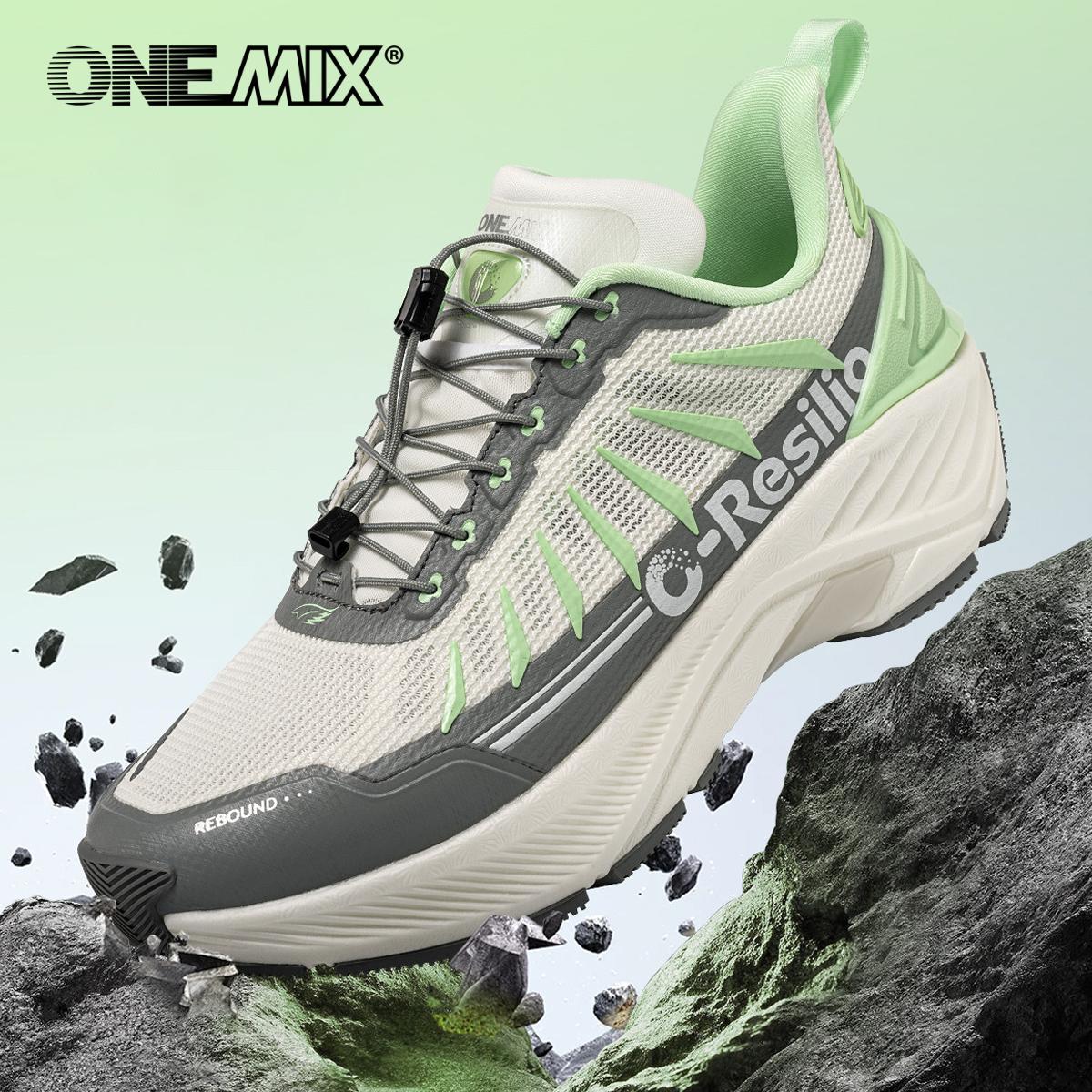 ONEMIX 2024 уличная супер легкая обувь для папы с мягкой подкладкой, женская нескользящая износостойкая беговая мужская обувь на осень и зиму 35 белый