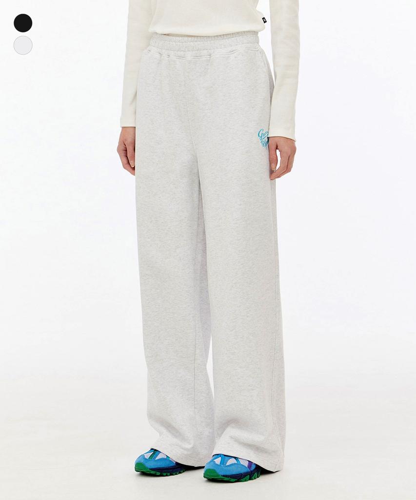 GROOVE RHYME Women'S Cotton Terry Full Elastic Waist Wide Pants (Lrsscyw571M)