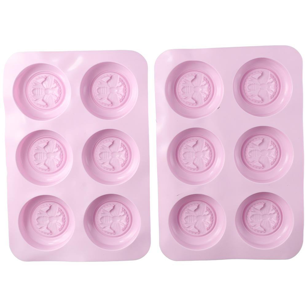 

2Pcs Silicone Round Honey Bee Silicone Mould Dark Pink 2Pcs Bee Silicone Mould Soap Making