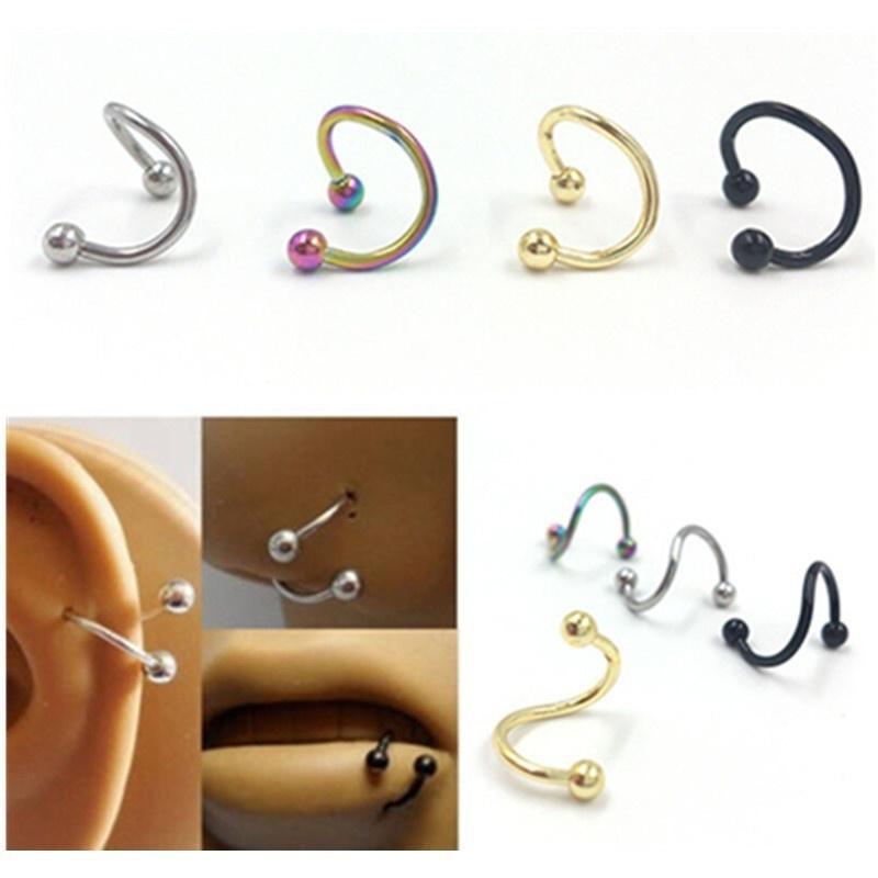 8 Stück/Set Edelstahl Nasenstecker S Helix Ohrpiercings Farbe Ohrring