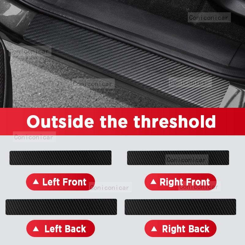Car Carbon Fiber Door Sill Sticker For FORTHING FRIDAY 2025 Threshold Pedal Anti-scratch Decoration Sticker Accessories
