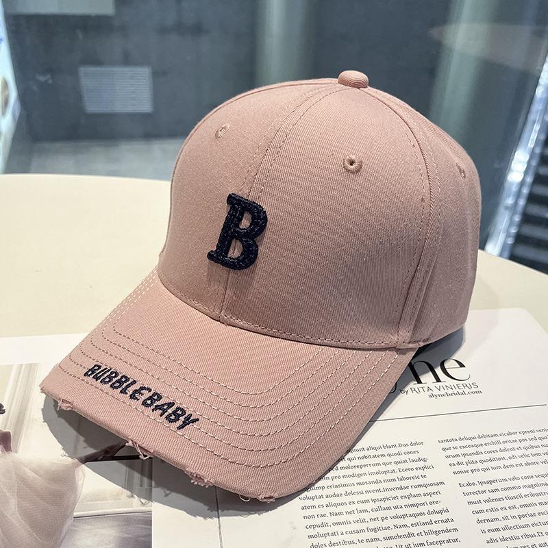 Spring and summer new embroidered B letter hat men's and women's fashion sunshade sunscreen baseball cap duck tongue
