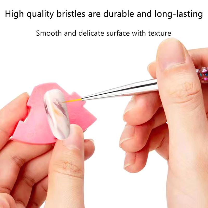 5Pcs Acrylic French Stripe Nail Art Liner Brush Set Ultra-Thin Line Drawing Pen Uv Gel Manicure Painting Brush