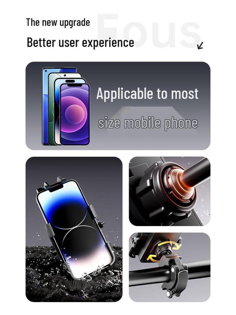 Anti-Shake Phone Holder for Mountain, Electric, and Road Bike Handlebars