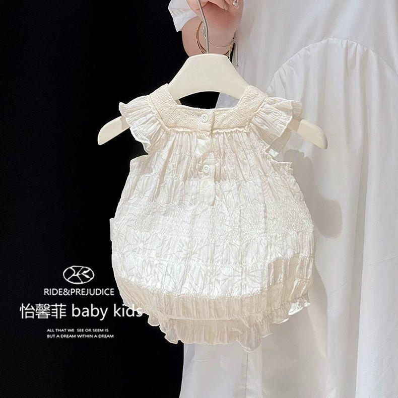 Thin Summer Baby Girls Romper Stylish Princess Wrap Hip Bodysuit For Newborn Full Moon 1st Birthday Outdoor Crawling Outfit