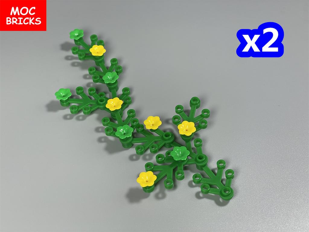 MOC Blocks Flower Morning Glory Bushes Vine DO IT YOURSELF Wall Home Plant Garden City Decor Assembled Particles Dolls Children Playthings