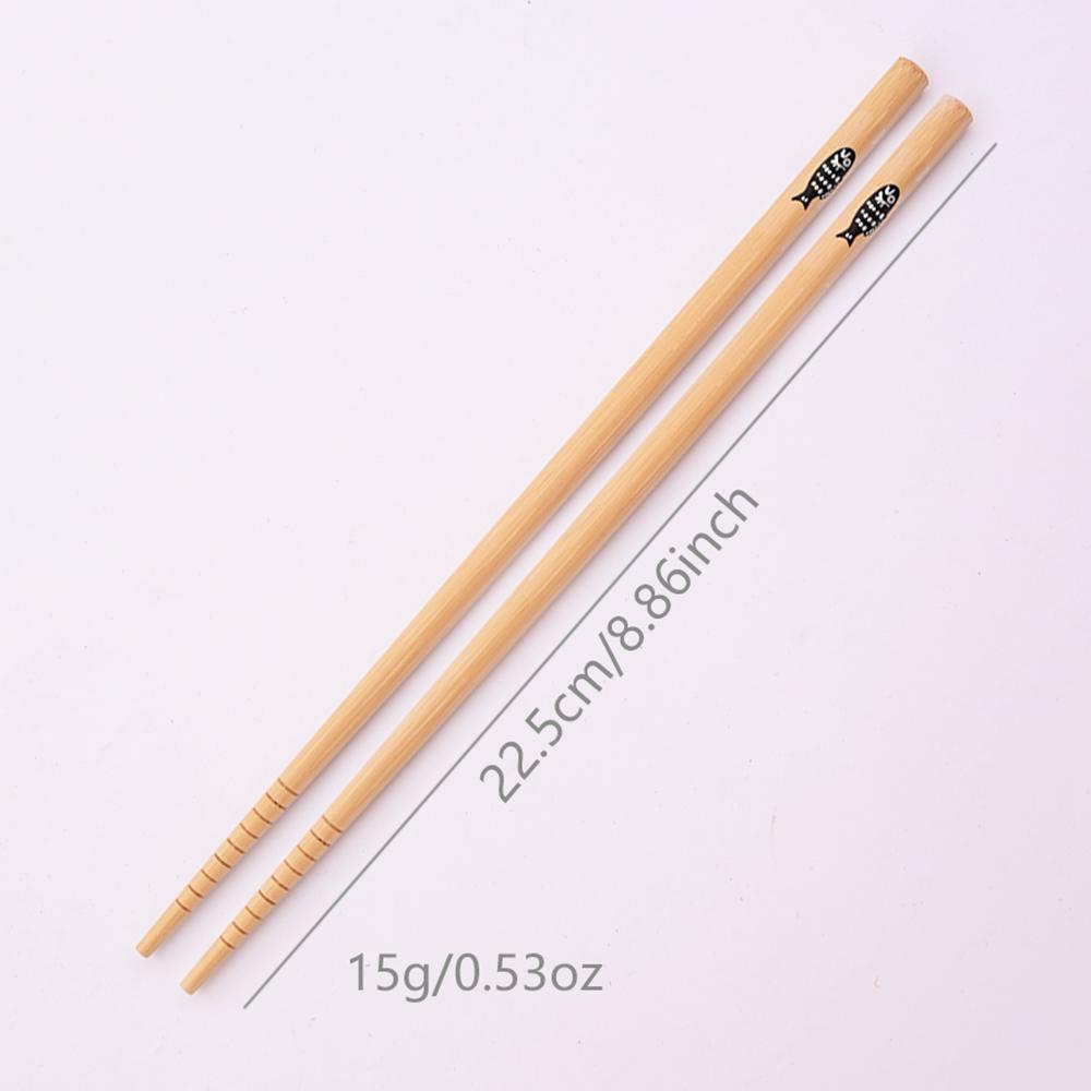 5 Pairs Bamboo Wooden Chopsticks Chinese Food Tableware Japanese Sushi Sticks Washable Dishes Kitchen Accessories Set