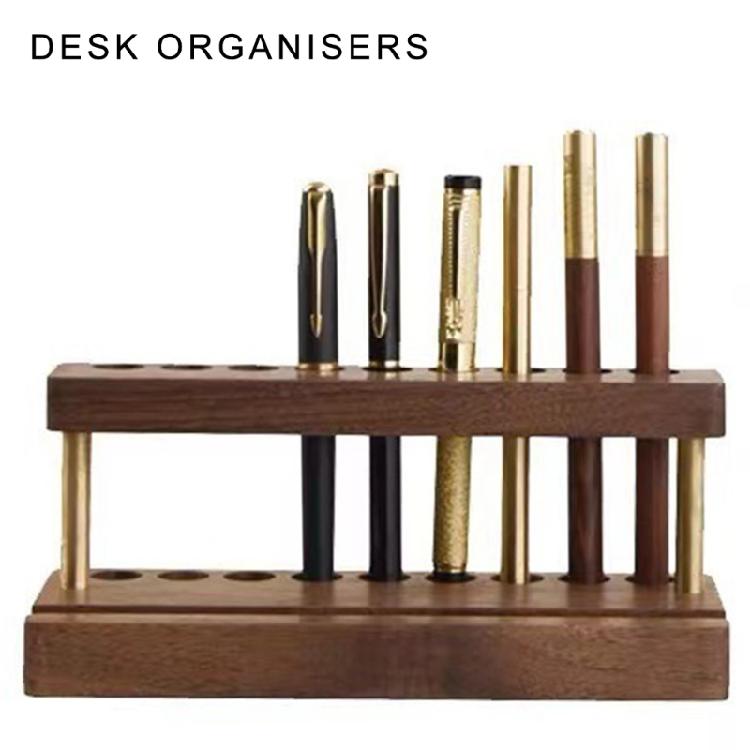 Wood Pen Holder Phone Holder Desk Organisers with Phone Stand Multifunctional Pencil Holder School Office Supplies