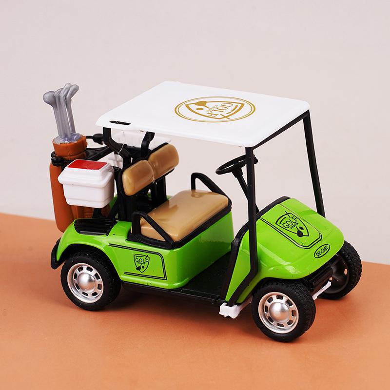 1:12 Dollhouse Miniature Golf Cart Model Alloy Pull-Back Car Kids Pretend Play Toys Doll House Accessories