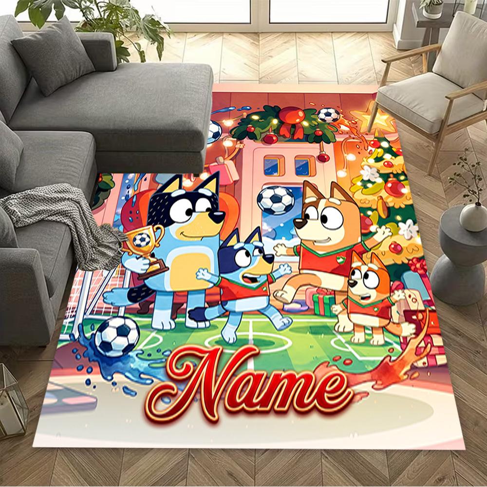 Autumn Forest Friends Customizable Name Area Rug Perfect for Playrooms Study Room Entryway Dormitory Antislip Carpet Anime Office Decor