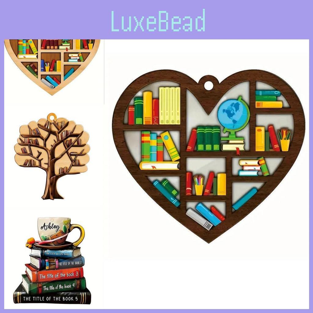 Vintage 2023 New Design Book Lover Christmas Ornament Acrylic Car Decoration