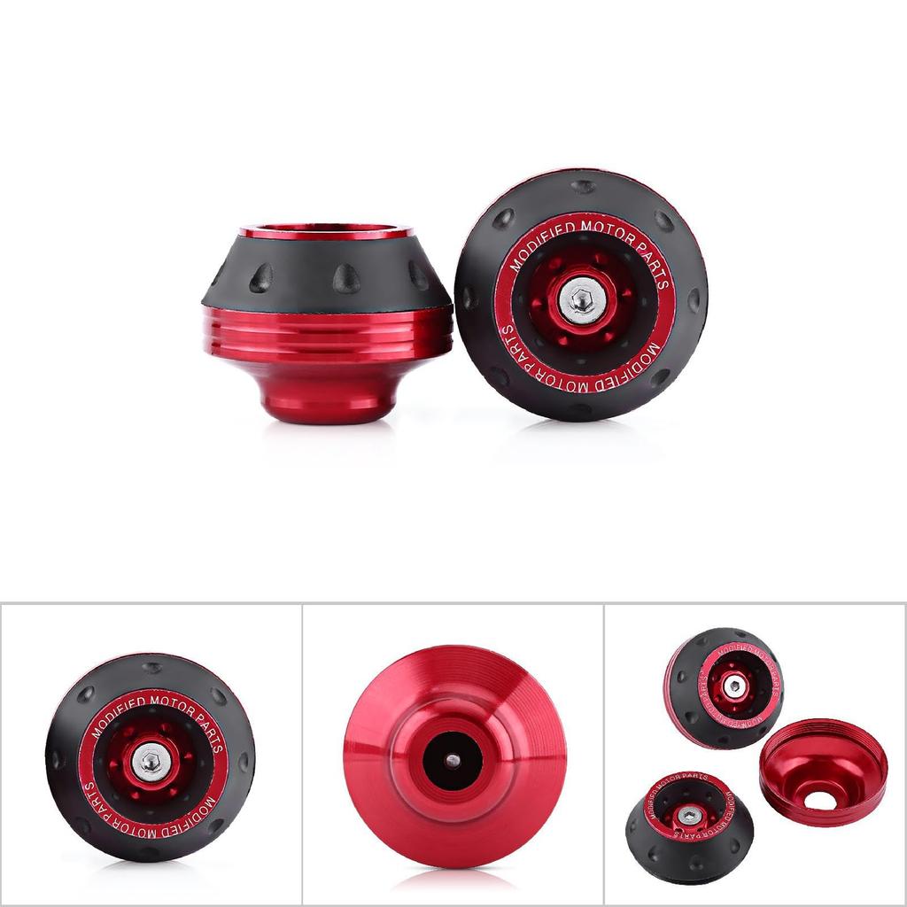 2 Pcs Front Fork Wheel Frame Slider CNC Aluminum Bike Drop Protection Scooter Moped Red Motorcycle Accessories