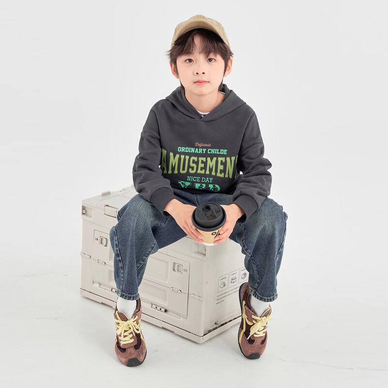 Duoduojia Boy s Retro American Hooded Sweatshirt 120