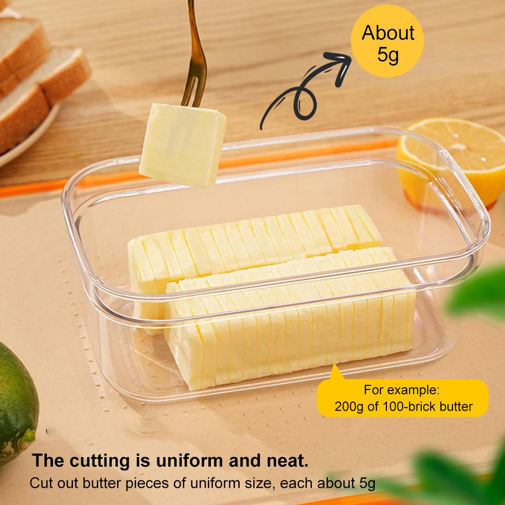 Butter Slicer Cutter with Sealing Lid Plastic Butter Keeper Anti-Scratch Butter Slice Container for Home Kitchen