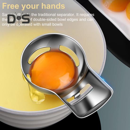 Stainless Steel Egg Yolk Separator Professional Grade Baking Tool with Hanging Hook Precision Filter Kitchen Gadget for Baking Cakes Muffins