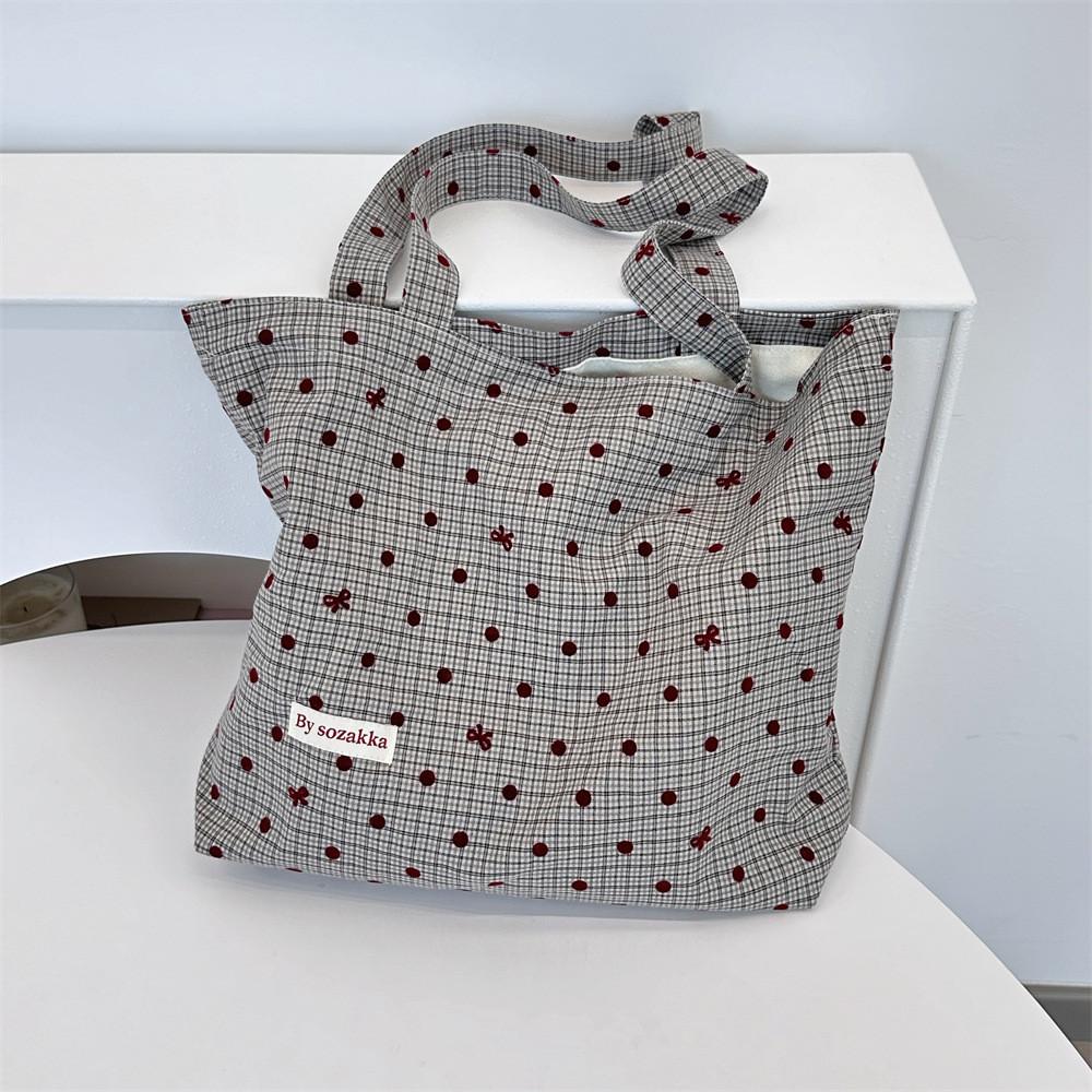 

Stylish Large Capacity Canvas Tote Bag For Women With Bowknot Design Perfect For Daily Use Bow Gray