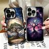 Tree of Life Space Soft Phone Case For iPhone 15 16 17 Air 14 Pro Max 16E Plus 13 12 Mini Plating Anti-Fall Fundas