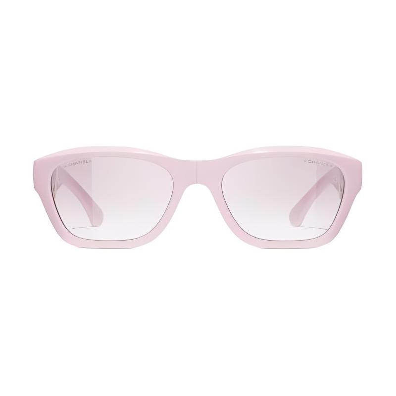 Chanel Full Frame Design Nylon Fiber Square Sunglasses Men and Women Same Style Couple Model Pink