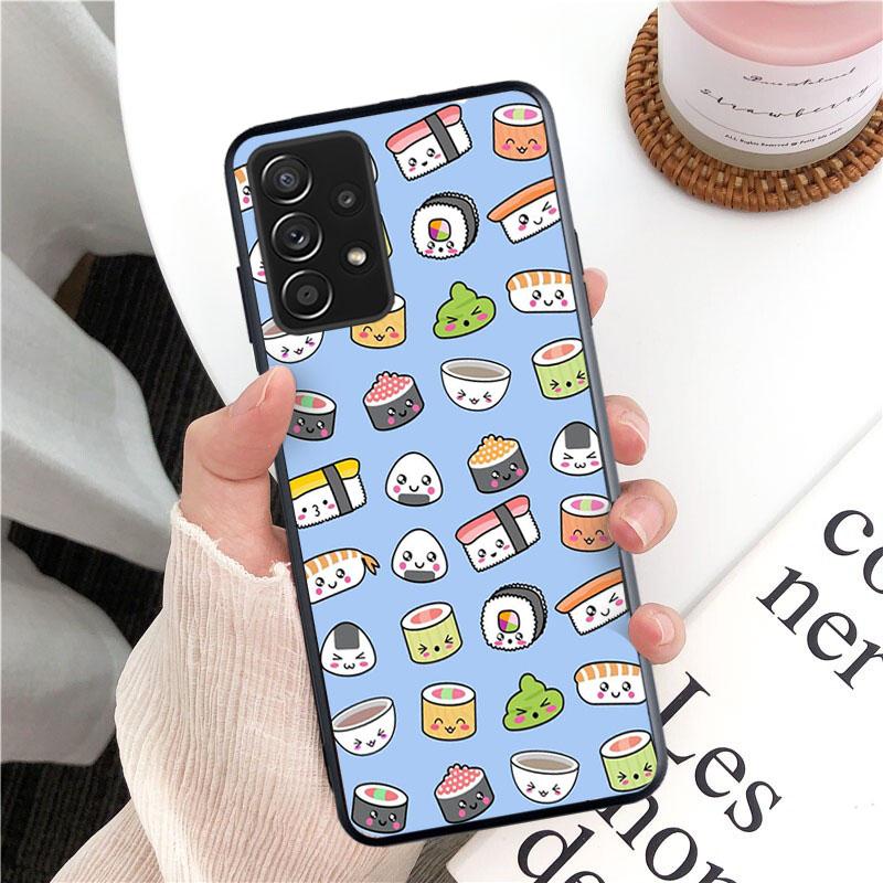Voedsel Sushi Telefoonhoesje voor Samsung Galaxy A13 A22 A12 A32 A71 A11 A21S A33 A52 A72 A51 A50 A70 A31 M31
