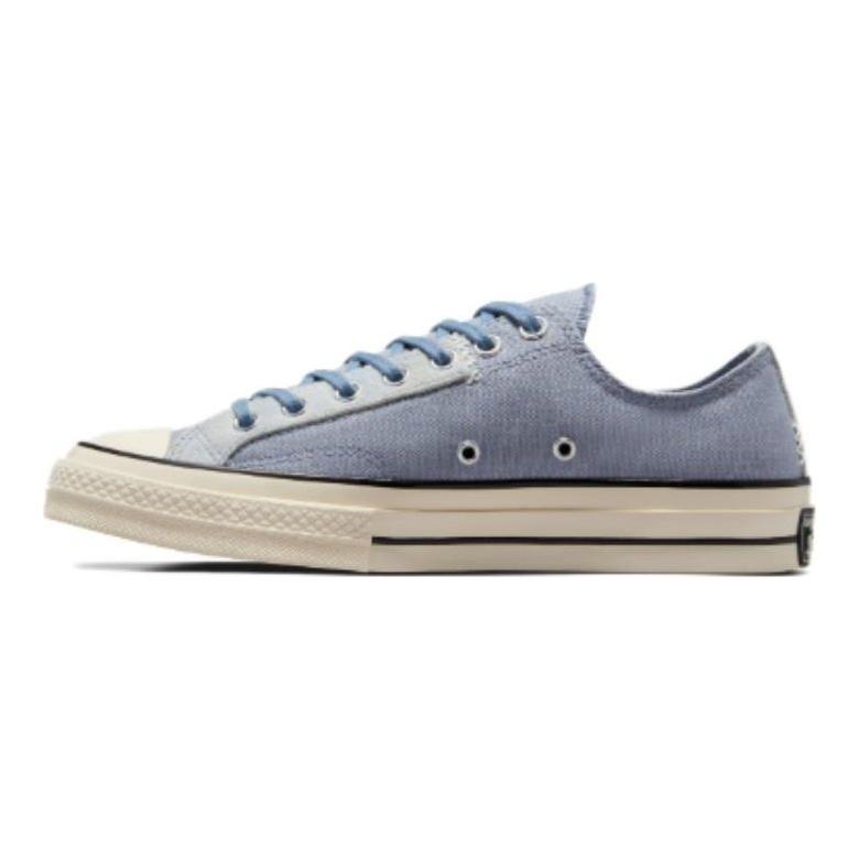 Converse Strapazierfähige Stoßdämpfende Low-Top Canvas Schuhe Unisex Sneaker Grau Blau A06539C