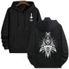 2025 New Autumn Winter Male Fashion Casual Hoodie with 666 Cross Man Streetwear Hooded Sweatshirt Gothic Demonic Theme Print Top