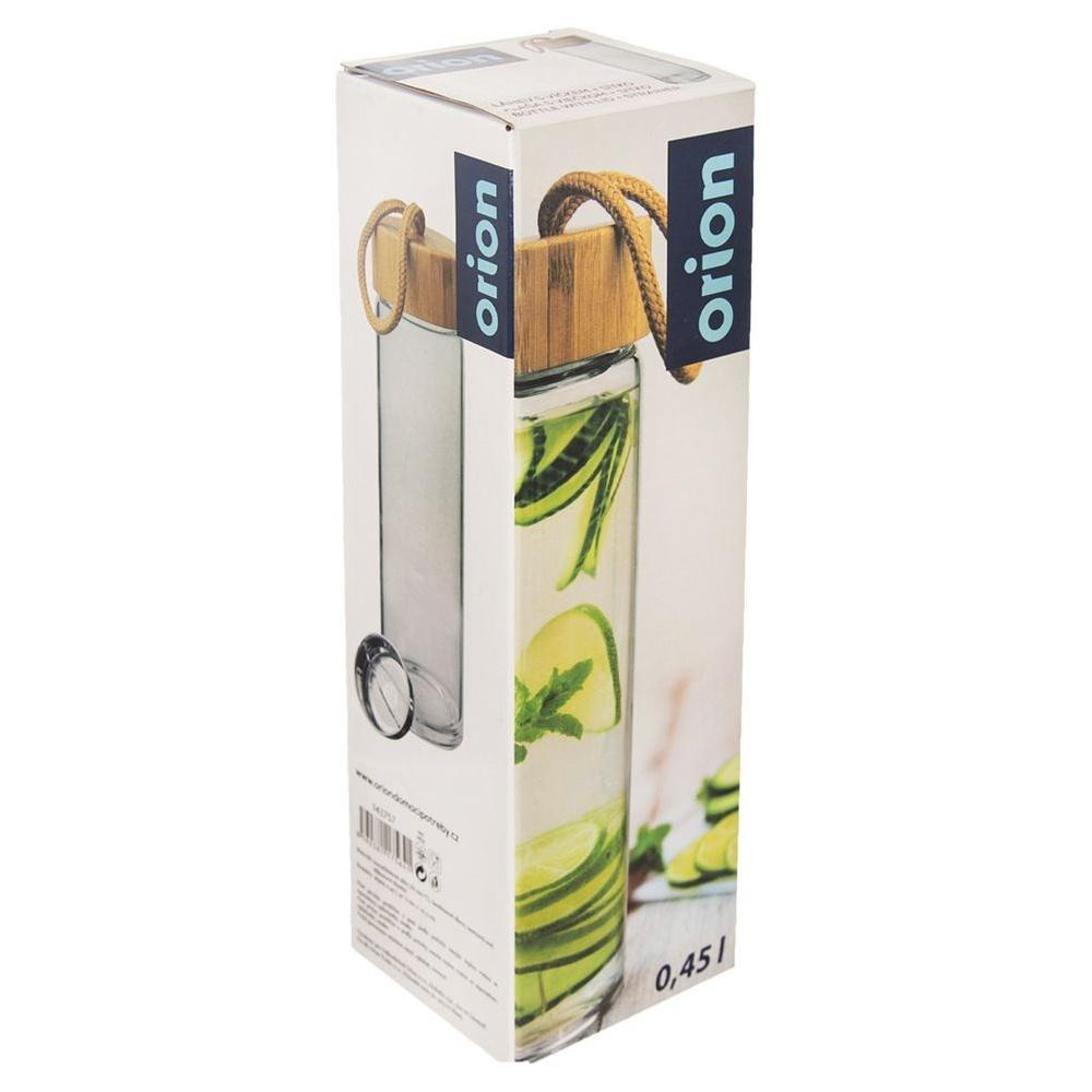 Glass water bottle with strainer 450 ml