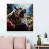New Arrival 5D DIY Full Circle Diamond Painting "Tiger Roar" Embroidery Cross Stitch Home Decor Gift