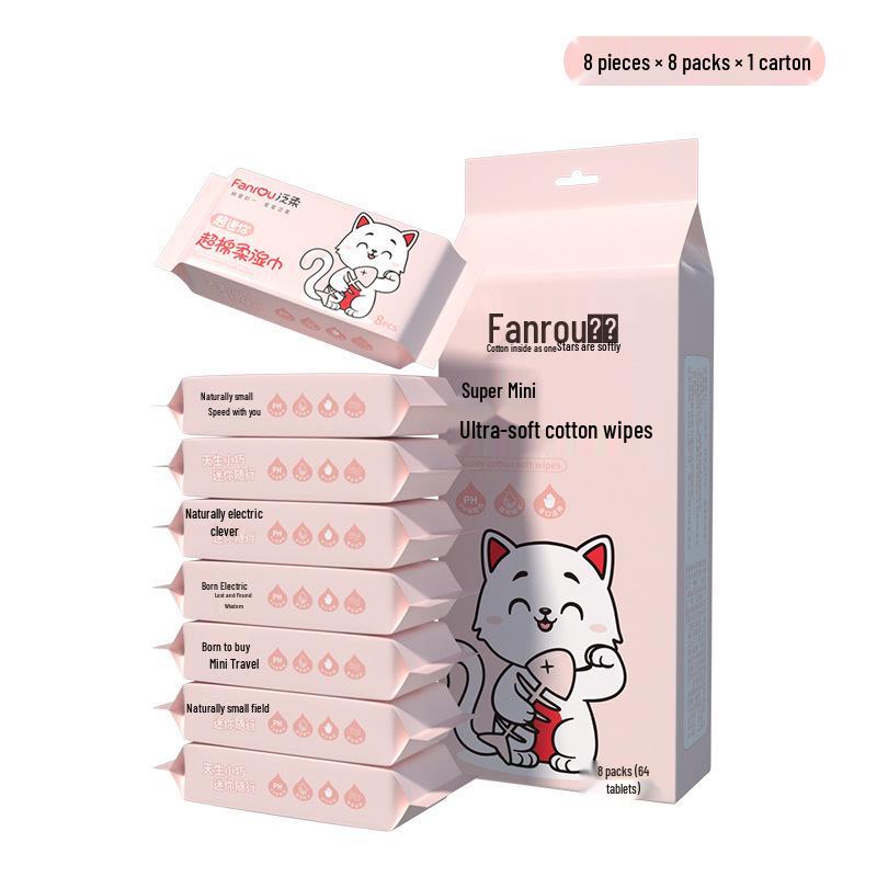 Paquete de Viaje Mini Toallitas Húmedas: 8 Toallitas Húmedas para Bebé por Paquete, Especialmente para las Manos de los Niños