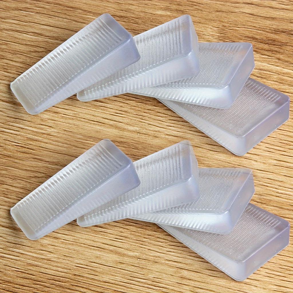 Plastic Furniture Levelers - Transparent Wedge Shims for Uneven Surfaces, Rubber Texture, Matte Finish, Cuttable Hard Table Pads for Doors and Floors
