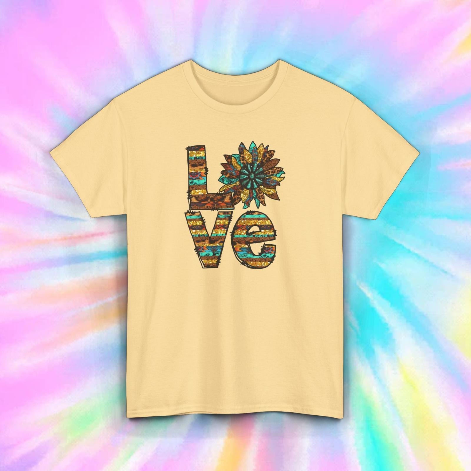Love Sunflower Retro Western Floral Graphic T-Shirt Mens Womens Tees Top S-5XL XL