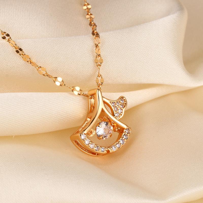 Baojia same hot-selling Seiko ginkgo biloba smart necklace simple niche collarbone chain wholesale