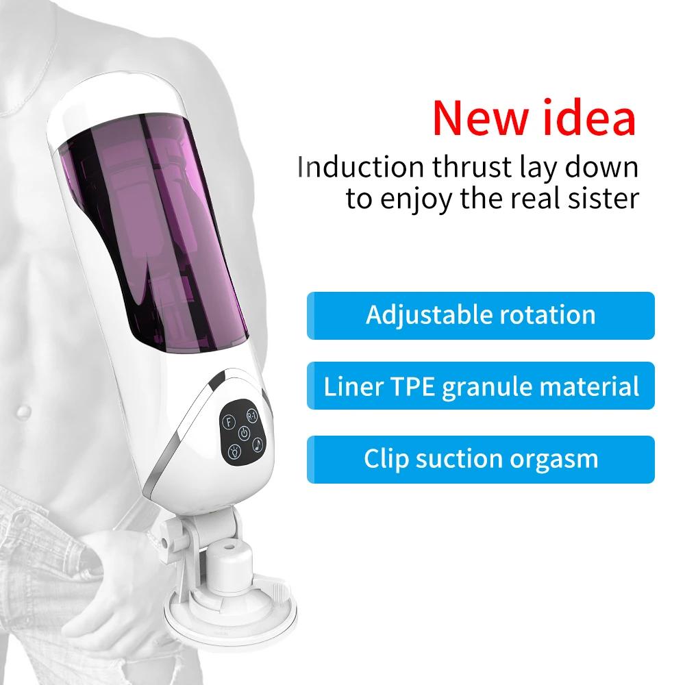 Automatic Piston Telescopic Rotation Male Masturbator Cup Blowjob Masturbator for Man Penis Sucker Vibrtor Handsfree Sex Machine