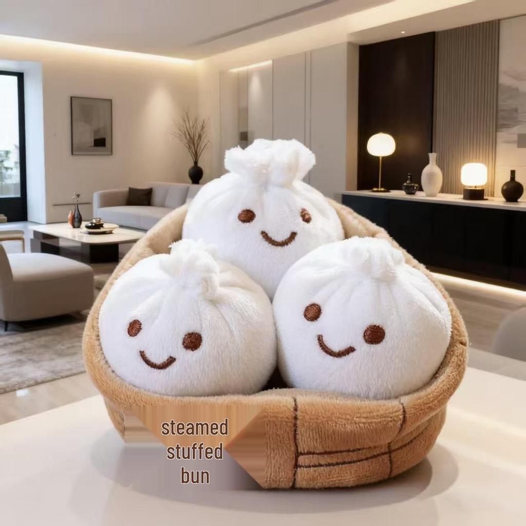 Διαδικτυακή Διασημότητα Χαριτωμένο Xiao Long Bao Βελούδινο Μπρελόκ Κούκλα Κρεμαστό
