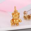 S999 Sterling Silver Strawberry Bear Head Pendant for DIY Beading & Braiding