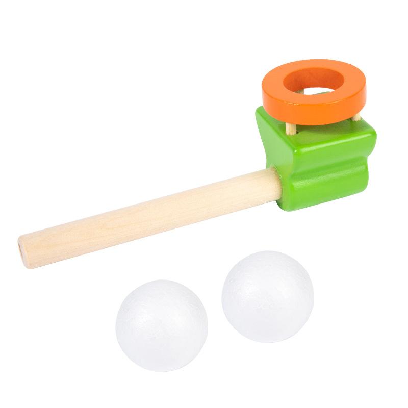 Wooden Cartoon Suspension Ball Blower – Early Learning Toy for Kids to Develop Lung Capacity and Parent-Child Interaction
