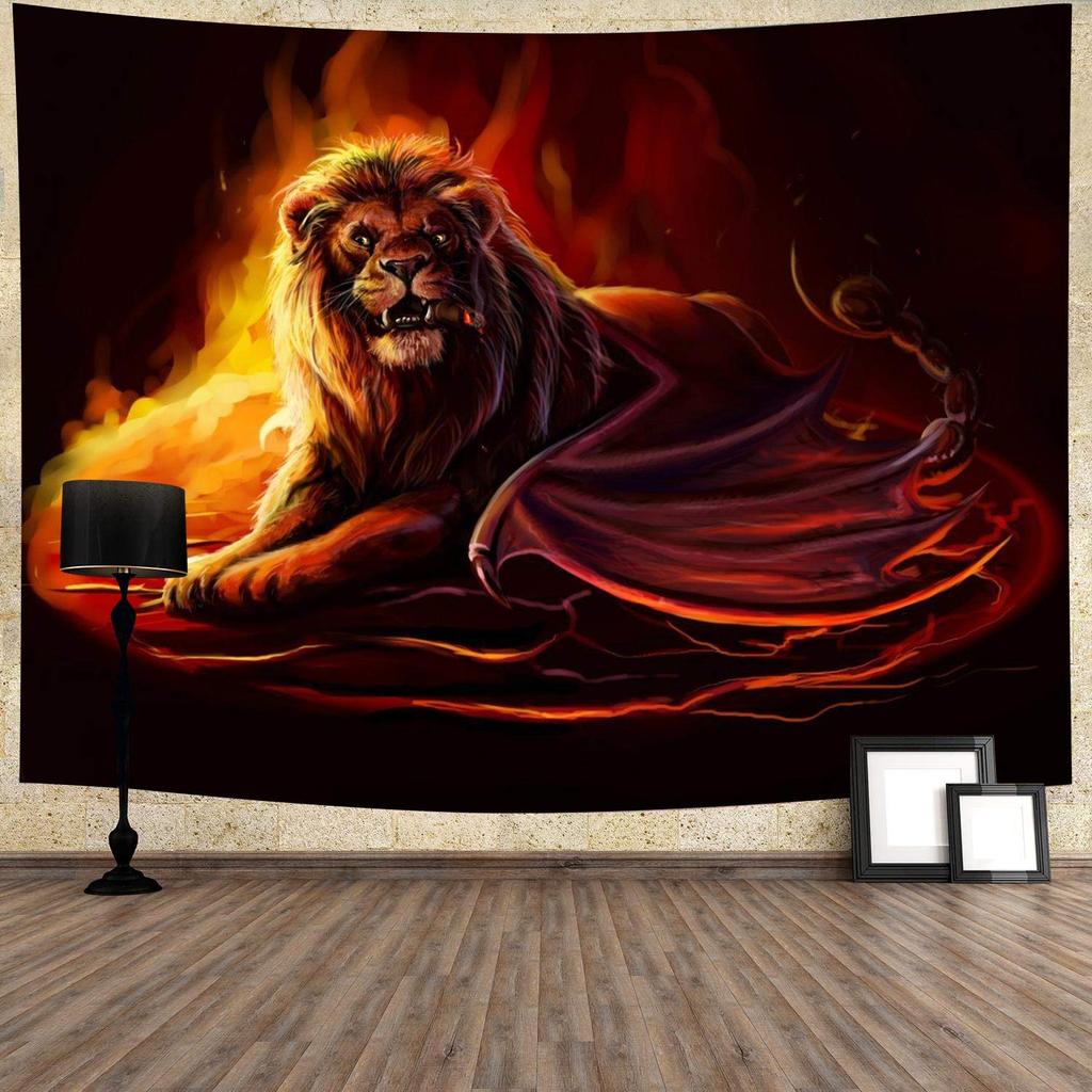 Lion Tapestry Star Lion Tapestry Hippie Art Animal Wall Hanging Tapestry Galaxy Vivid Tapestry