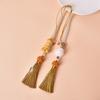 Double Tassel Car Buddha Pendant Lotus Flower Hanging Ornament Protective Buddha Statues Chinese Traditional Culture Good Luck
