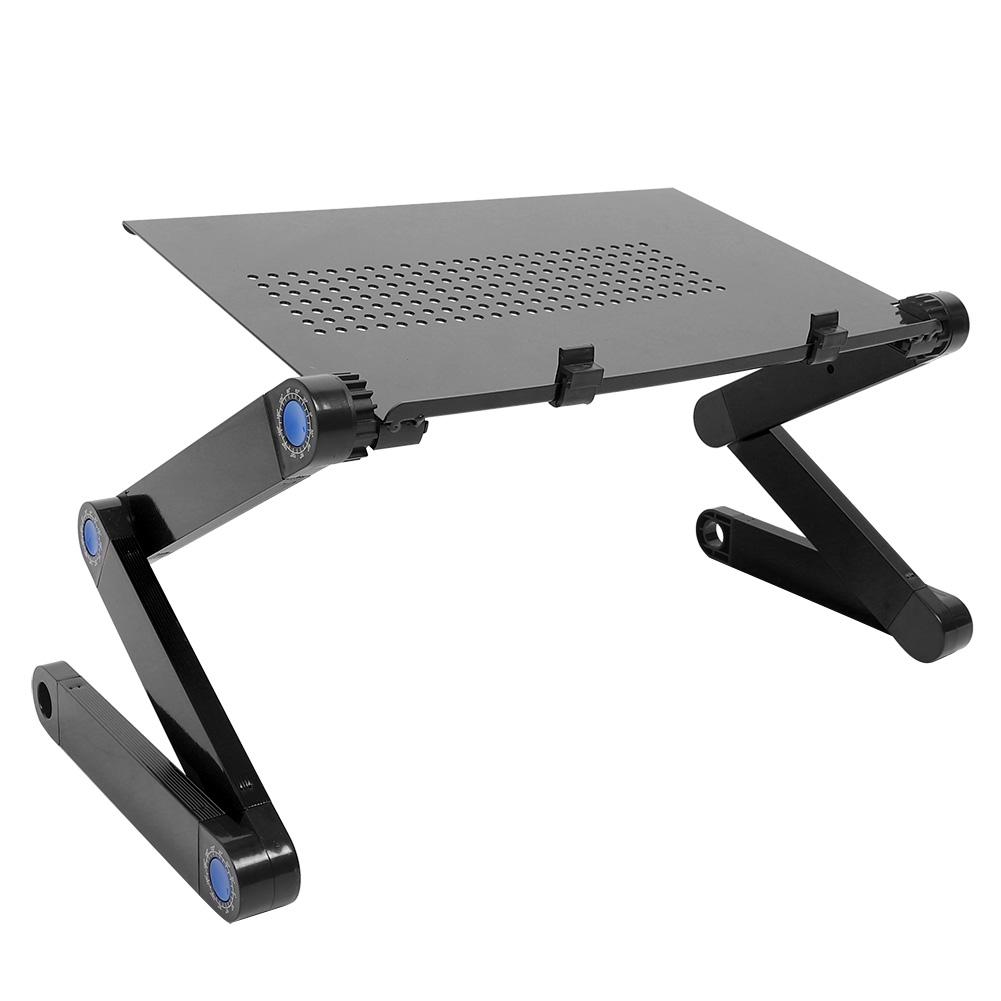 Aluminum Alloy Bed Folding Laptop Notebook Adjustable Computer Desk Table StandBlack