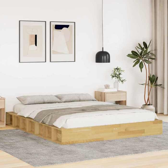 VidaXL Bed Frames Without Mattress 160x200 Cm Solid Oak Wood 3324125