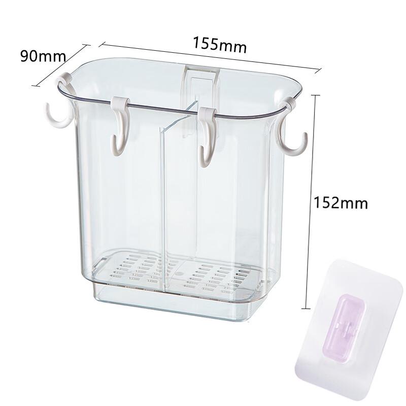 Wall-Mounted Transparent Divided Utensil Holder