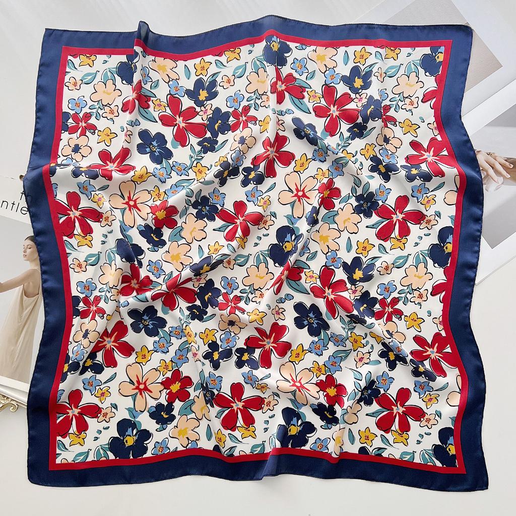 Spring and Summer Graffiti Flowers 71 * 71 Square Scarf Travel Sunscreen Headscarf Practical High-end Scarf for Mother