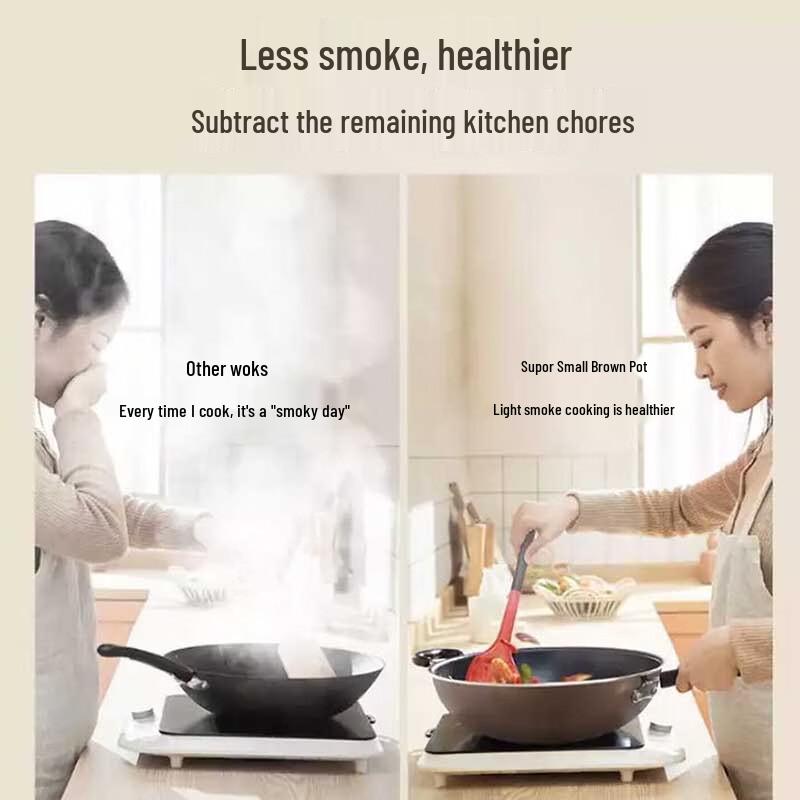 SUPOR 32cm 201 Stainless Steel Non-stick Wok