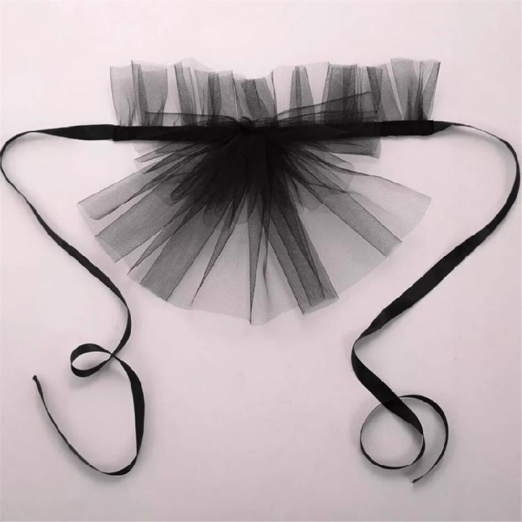 Victorian Detachable Jabot Collar Layered Ruffled Mesh False Collar Neck Ruff for Halloween and Themed Party Costumes