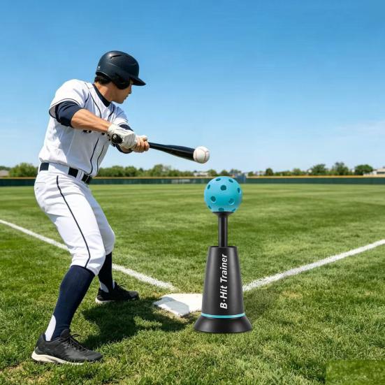 Yousheng Pop-up Trener Uderzeń Baseballowych z 3 Piłkami, Mini Podstawka do Uderzeń Baseballowych dla Idealnego Huśtania, Sprzęt do Treningu Uderzeń Baseballowych Bez