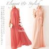 Chiffon Long Maxi Ribbon On the Waist Waist Cabaret Free Size [Babstar] Dress, Party, Wedding, After-Party, Length, Back, Mark, Belt, Dress, Bohemian,