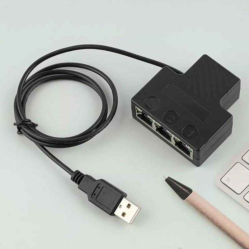 3'Ü 1 ARADA 100Mbps Ethernet Ayırıcı Adaptör RJ45 Kablo LAN Ağ İnternet