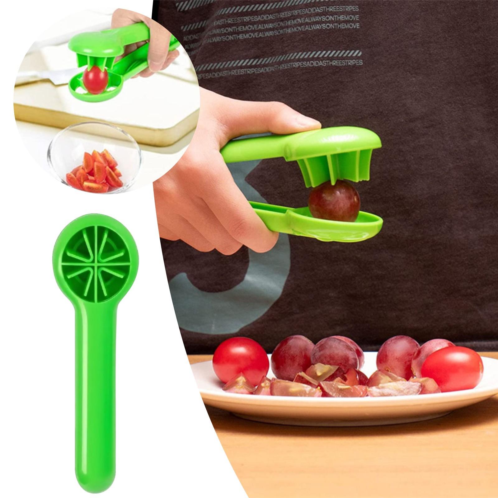 

Grape Tomato Slicer Convenient Fruit Cutter Multifunctional Vegetable Fruit Cutter No Blade Creative Safe Children s Products зелёный