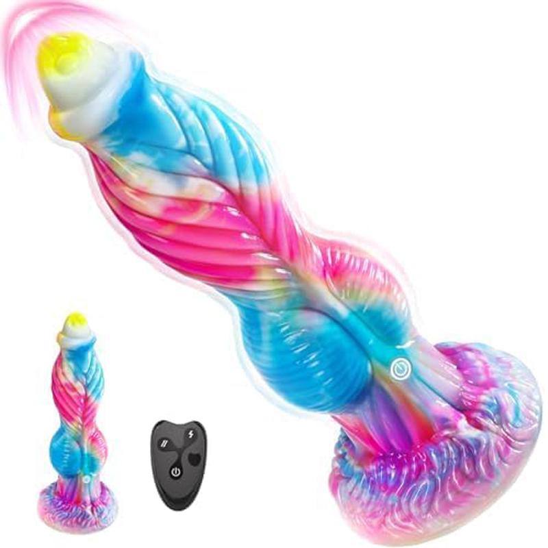 Vibrator vibrator telescopic de 10 inch Jucării sexuale pentru femei Penis realist Dildouri vibrante uriașe din silicon moale Stimulare anală la punctul G